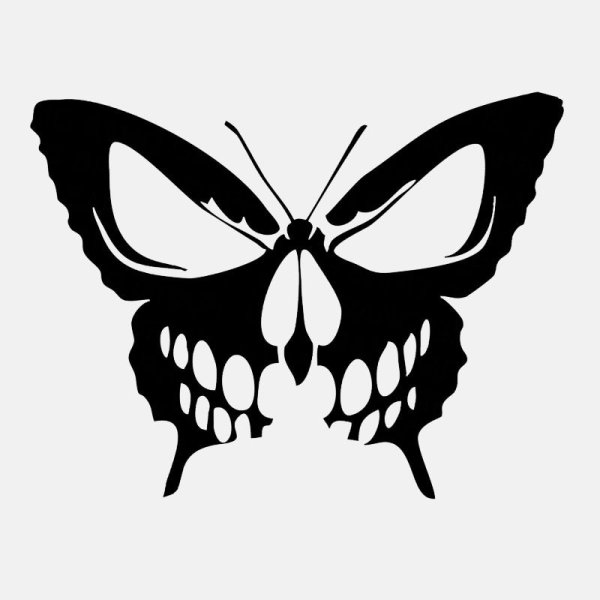 Тату бабочка череп