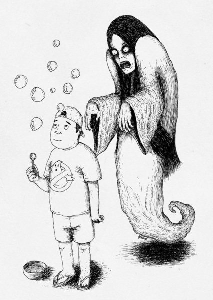 Призрак рисунок страшный