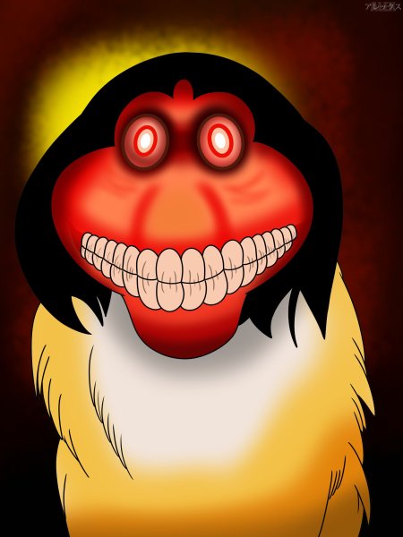 Зловещая улыбка на черном фоне