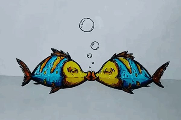 Рыба кит открытка раскладушка