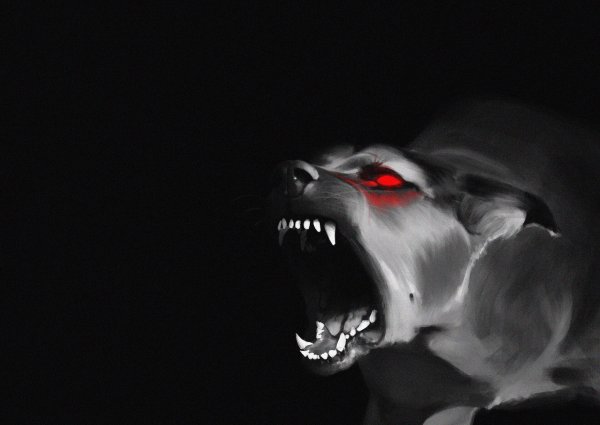 Страшная собака рисунок