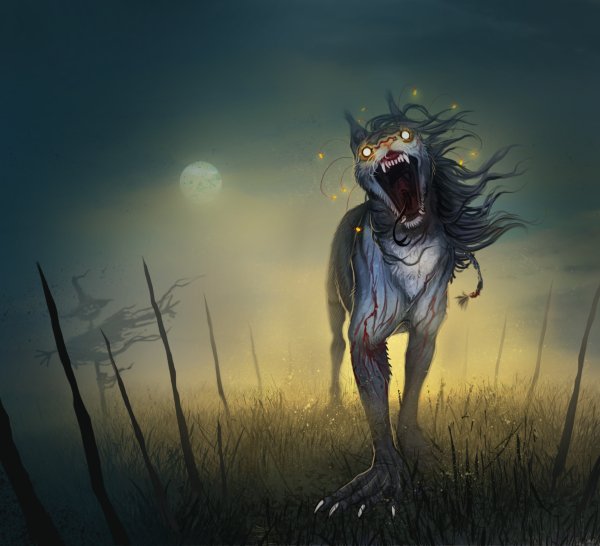 Мифические существа с черепом на голове