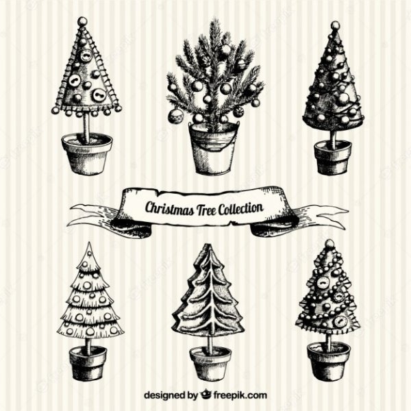 Елка Винтажная рисунок