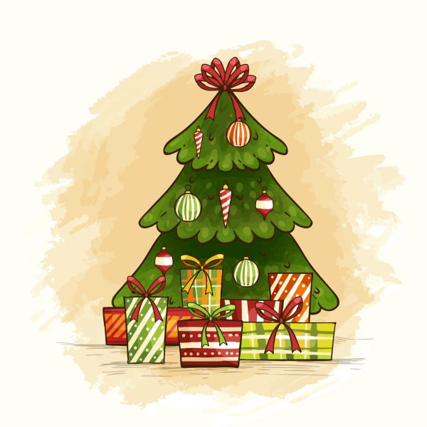 Открытка елка