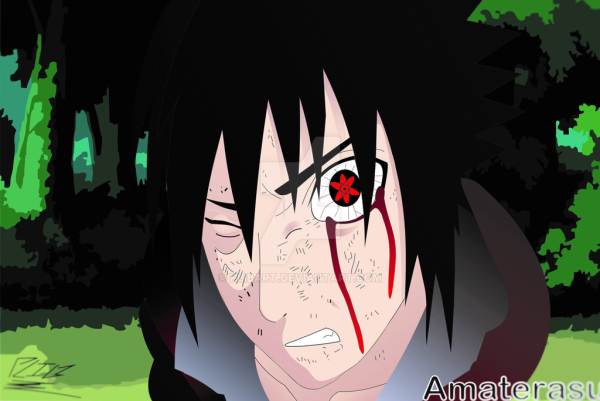 Саске цветными карандашами