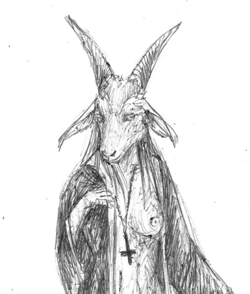 Голова козла тату