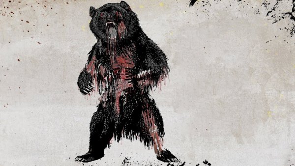 Грустный мишка арт