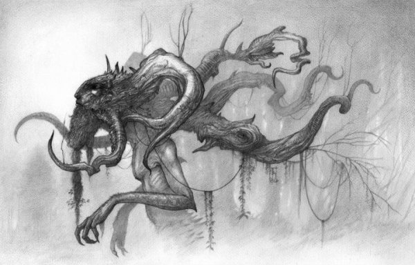 Мифические существа карандашом страшные