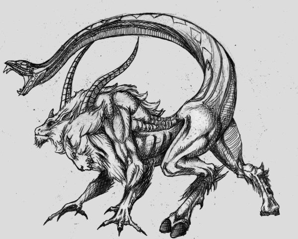 Страшные существа карандашом