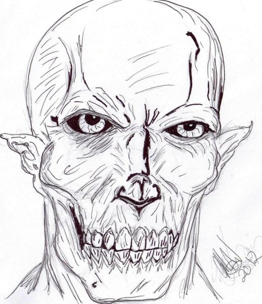 Страшные лица для рисования