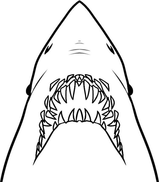 Акула челюсти раскраска