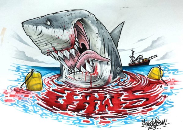 Наклейка зубы акулы на авто