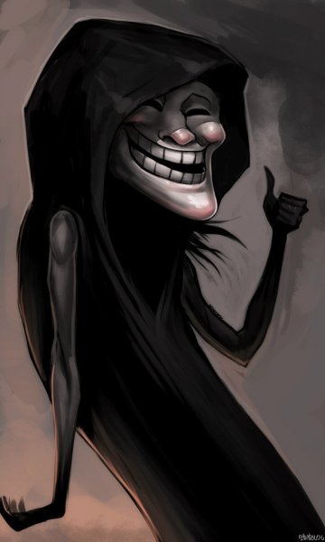 Девушка с черепом на лице арт