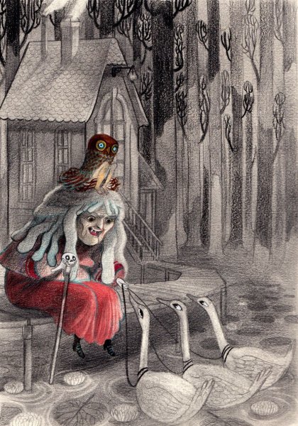 Изба бабы яги с черепами