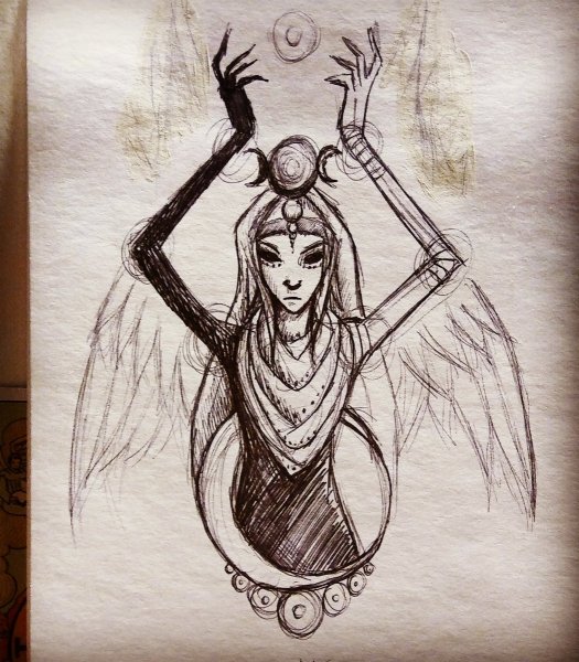 Рисунок ведьмочки карандашом
