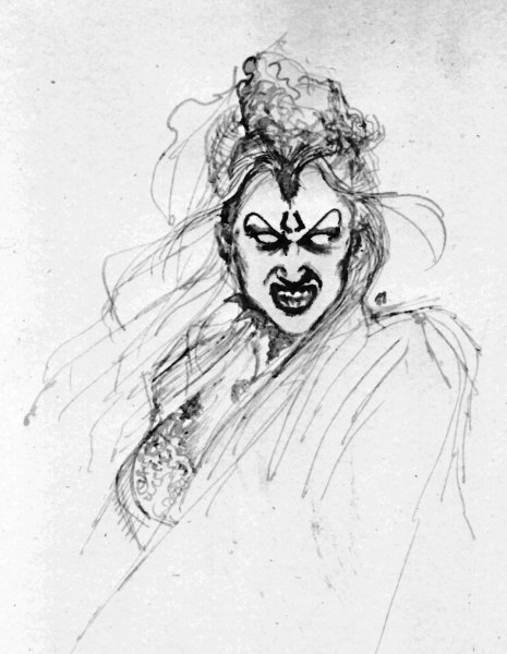 Страшная ведьма карандашом