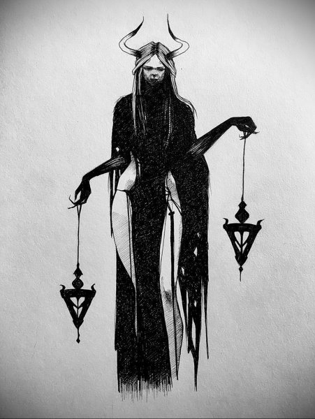 Тату ведьмочка эскизы