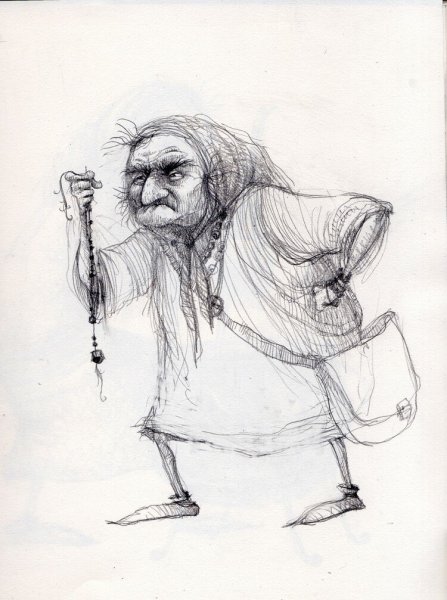 Кикимора Болотная карандашом