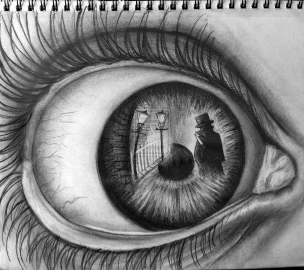Страшные глаза карандашом