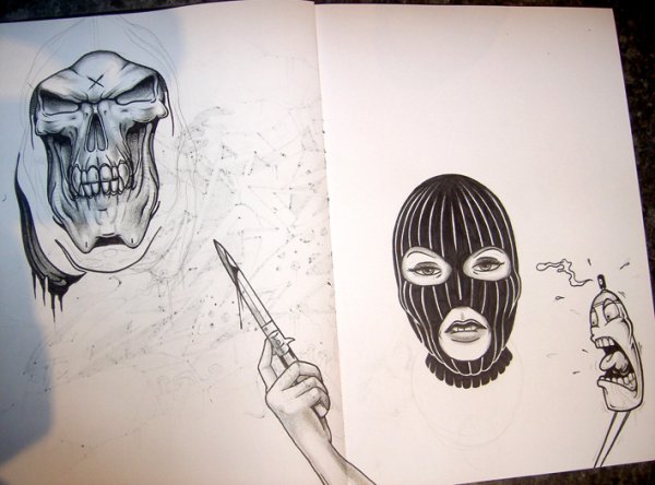 Страшные рисунки в скетчбуке