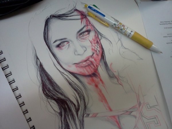 Страшные рисунки легкие фломастерами