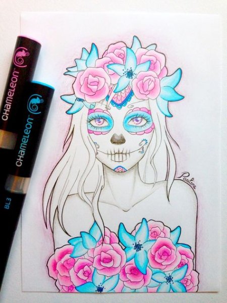 Рисунки в скетчбук Коралина в стране кошмаров