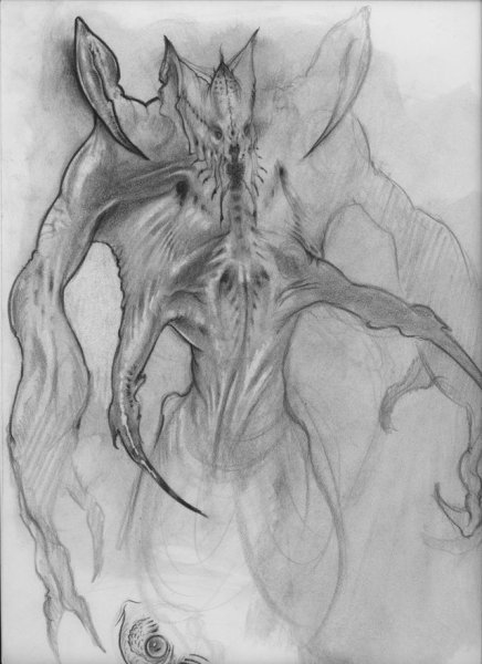 Жуткие существа карандашом