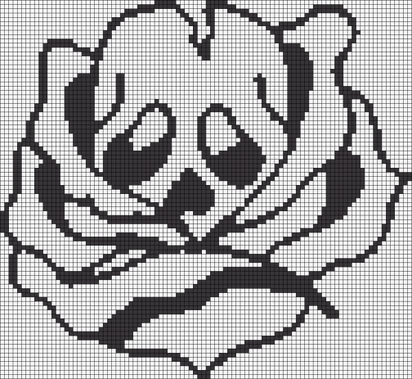 Череп по клеточкам в тетради