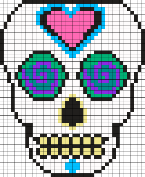 Рисунки по клеткам череп