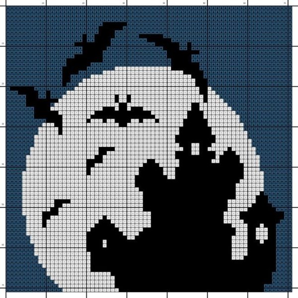 Рисунки по клеточкам для Хэллоуина