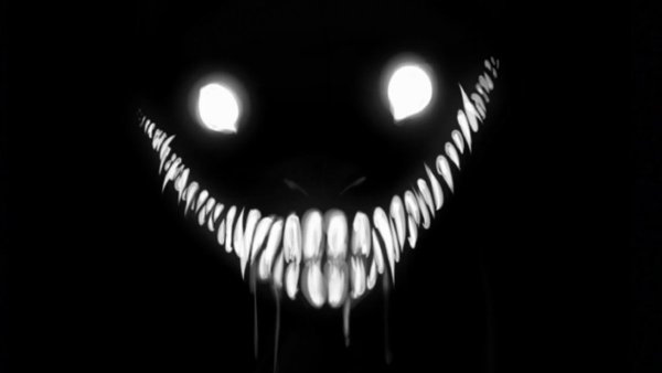 Демоническая улыбка на черном фоне