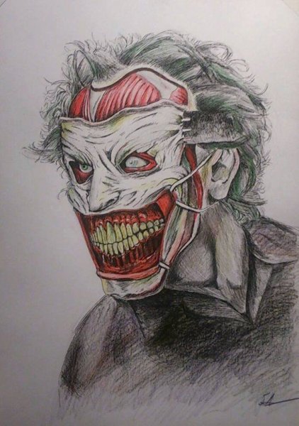 Лицо Джокера карандашом
