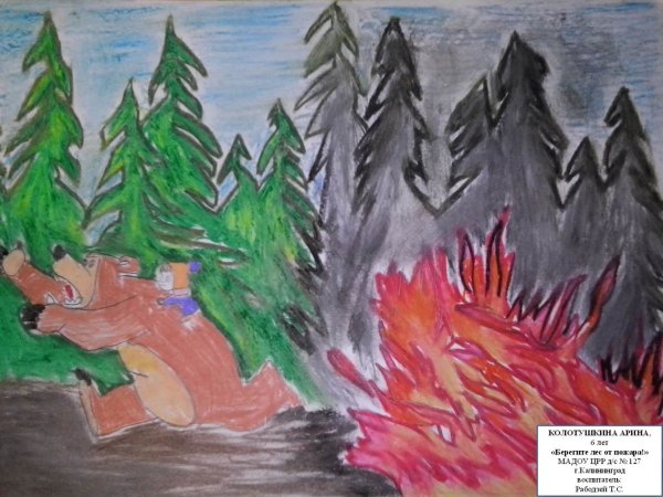 Плакат на тему Лесные пожары