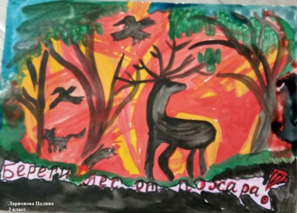 Нарисовать Лесной пожар страшное бедствие