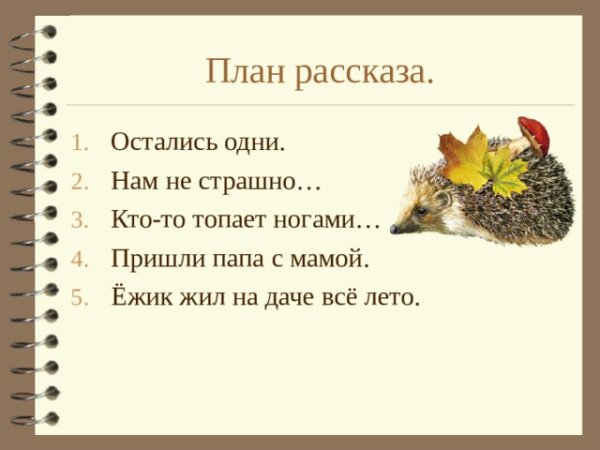 План по рассказу Чарушина страшный рассказ 2 класс