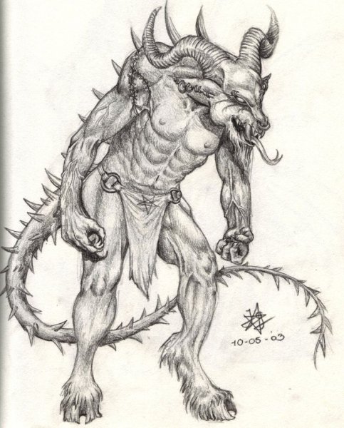 Демонический череп тату