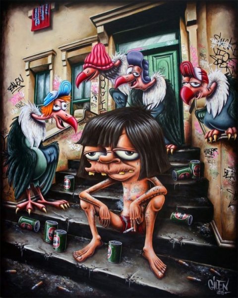 Страшный мультяшный персонаж