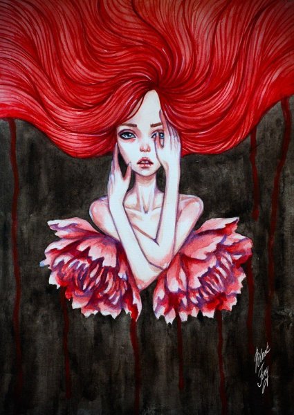 Завядшие цветы эскизы