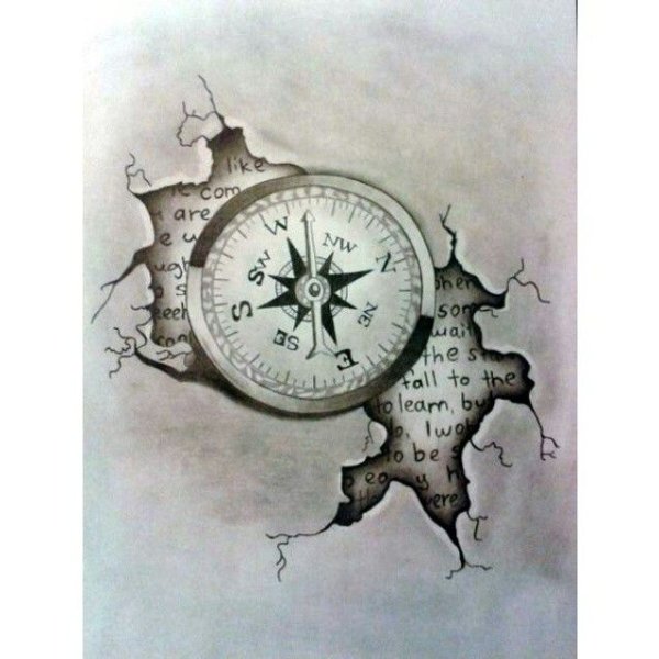 Эскиз часы и компас