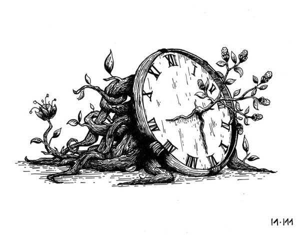 Время рисунок карандашом