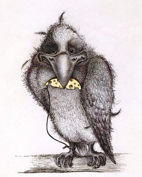 Прикольные рисунки вороны