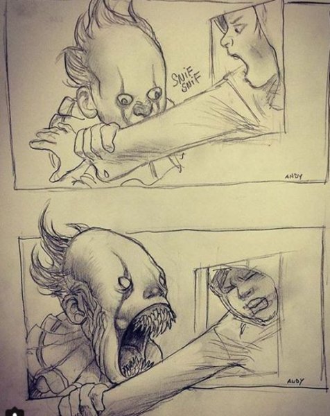 Оно 2 клоун ПЕННИВАЙЗ рисунок