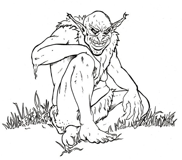 Зеленый мультяшный Тролль