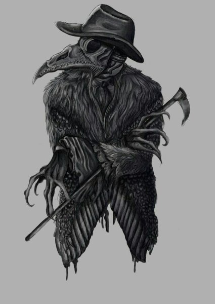 Чумной доктор и ворон арт