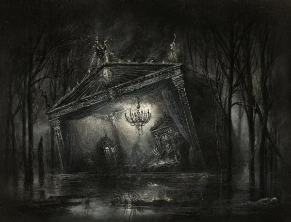 Эскиз замка в готическом стиле