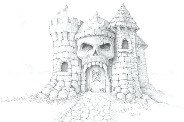 Замок рисунок карандашом