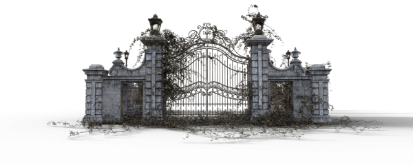 Ворота кладбища на прозрачном фоне
