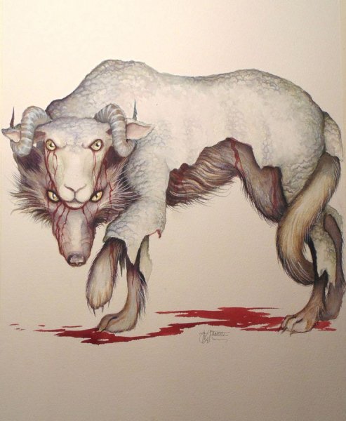 Тату голова овна