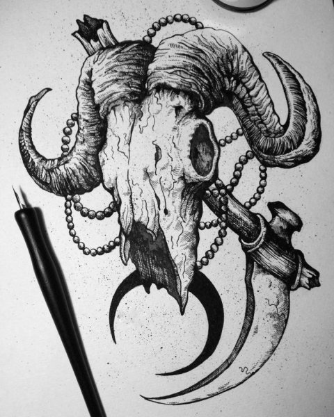 Демон с рогами барана