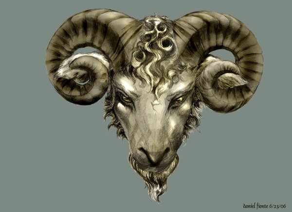 Череп барана тату